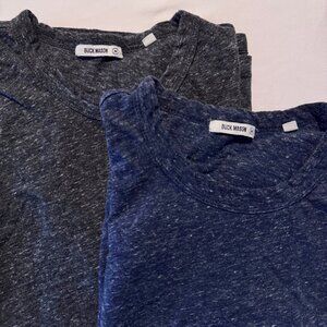 Two Pack - Buck Mason Vintage Tri-Blend Classic Tee in Charcoal and Navy Size M